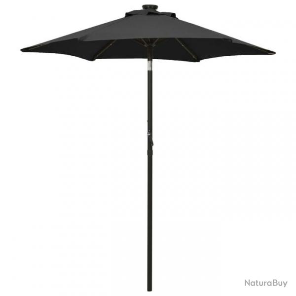 Parasol avec lumires led 200 x 211 cm aluminium noir 02_0008091