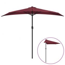 Parasol de balcon mât en aluminium 270 x 135 x 245 cm demi bordeaux 02_0008314