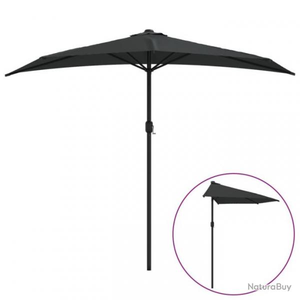 Parasol demi de balcon avec mt en aluminium 270 x 135 x 245 cm noir 02_0008302