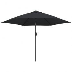 Parasol d'extérieur avec poteau en métal 300 cm noir 02_0008280