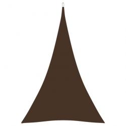 Voile toile d'ombrage parasol tissu oxford triangulaire 5 x 6 x 6 m marron 02_0009928