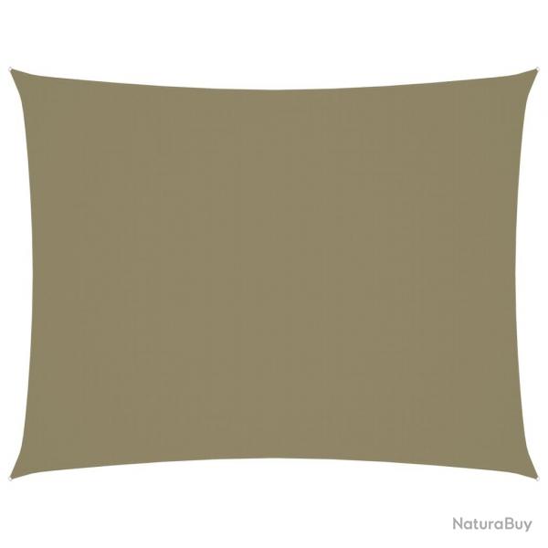 Voile toile d'ombrage parasol tissu oxford rectangulaire 6 x 7 m beige 02_0009734