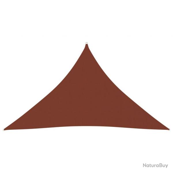 Voile toile d'ombrage parasol tissu oxford triangulaire 4 x 4 x 5,8 m terre cuite 02_0009885