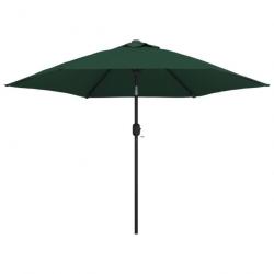 Parasol d'extérieur avec poteau en acier 3 m vert 02_0008735