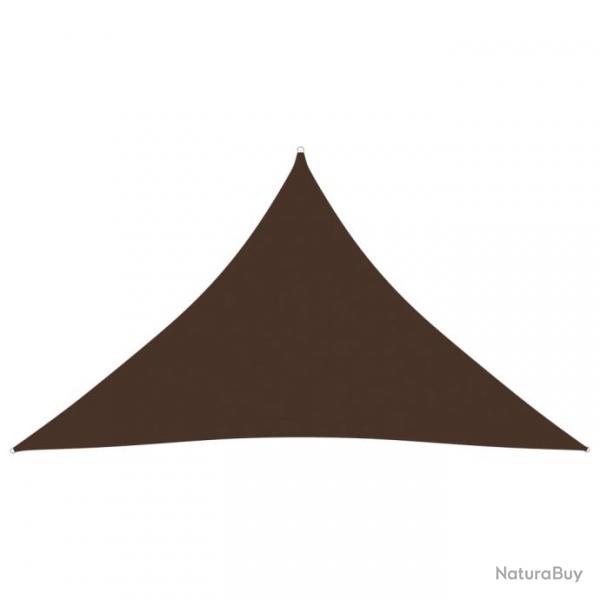 Voile toile d'ombrage parasol tissu oxford triangulaire 3,5 x 3,5 x 4,9 m marron 02_0009808
