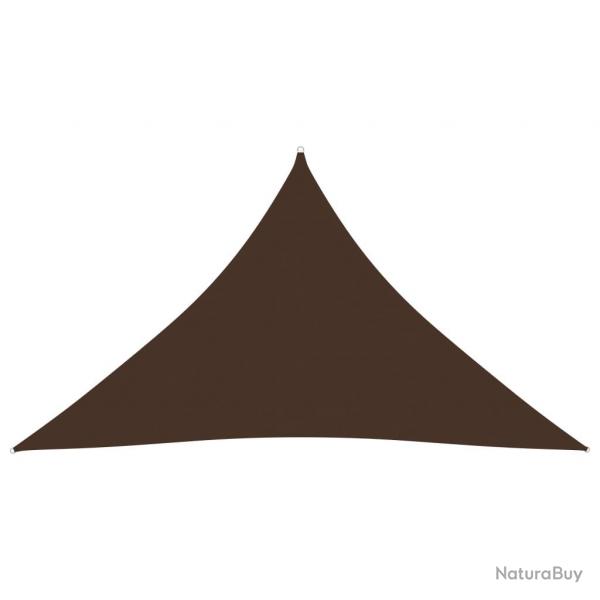 Voile toile d'ombrage parasol tissu oxford triangulaire 3,5 x 3,5 x 4,9 m marron 02_0009808