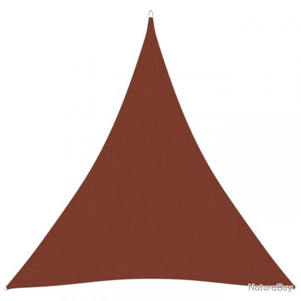 Voile toile d'ombrage parasol tissu oxford triangulaire 4,5 x 4,5 x 4,5 m marron 02_0009851