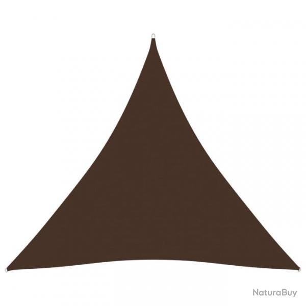 Voile toile d'ombrage parasol tissu oxford triangulaire 4,5 x 4,5 x 4,5 m marron 02_0009857