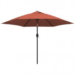 Parasol d'extérieur avec led et mât en acier 300 cm orange 02_0008178