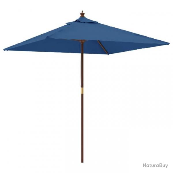 Parasol de jardin avec mt en bois 198 x 198 x 231 cm bleu 02_0008338