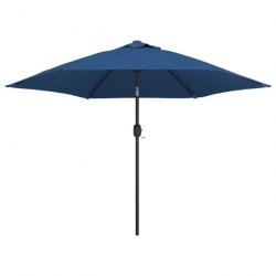 Parasol d'extérieur avec led et mât en acier 300 cm bleu 02_0008174
