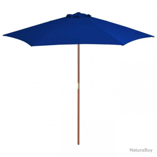 Parasol d'extrieur avec mt en bois 270 cm bleu 02_0008256