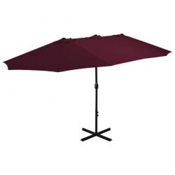 Parasol d'extérieur avec mât en aluminium 460 x 270 cm bordeaux 02_0008233