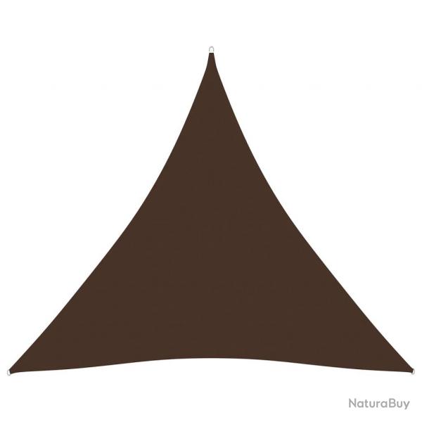Voile toile d'ombrage parasol tissu oxford triangulaire 3,6 x 3,6 x 3,6 m marron 02_0009815