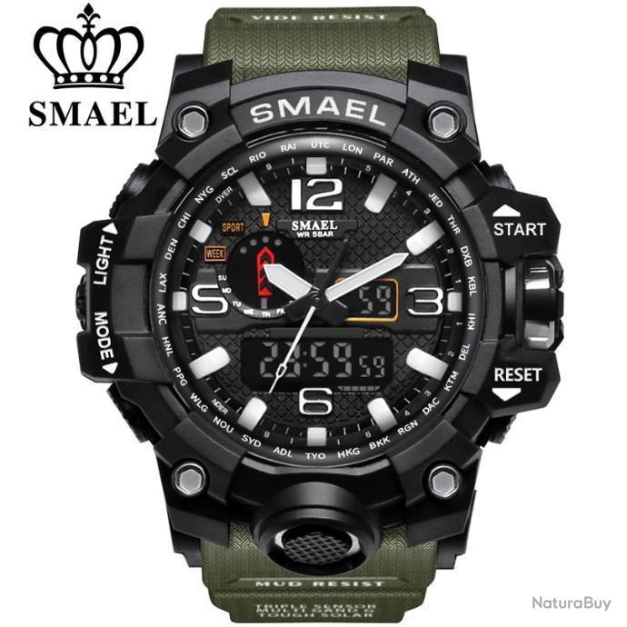 Montre Militaire SMAEL Multifonction Quartz Aiguille Waterproof 50M Camping Randonn e Chasse