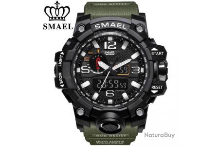 Montre Militaire SMAEL Multifonction Quartz Aiguille Waterproof 50M Camping Randonn e Chasse