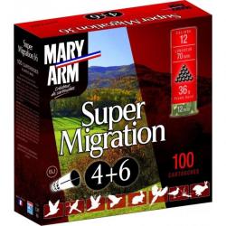 Cartouches Mary Arm Super Migration 36g BJ plomb n°4+6 - Cal.12 x1 boite