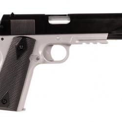 Airsoft - Colt 1911 noir et silver ressort | Cybergun (180131 | 3559961801319)