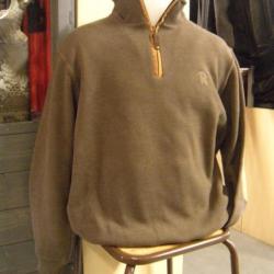 SWEAT COL ZIPPE + COUDES TAUPE  LOVERGREEN , T:M.