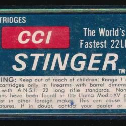 (5934) PORT OFFERT ! Vieille BOITE 22 LR  STINGER pour collection ou tir  pleine et complète
