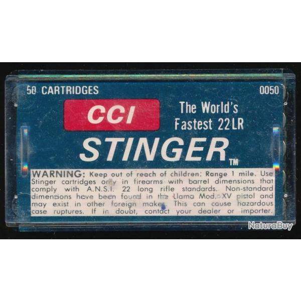 (5934) PORT OFFERT ! Vieille BOITE 22 LR  STINGER pour collection ou tir  pleine et complte