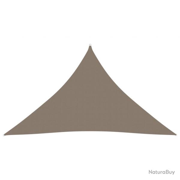 Voile toile d'ombrage parasol tissu oxford triangulaire 3,5 x 3,5 x 4,9 m taupe 02_0009811