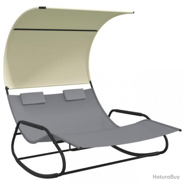 Transat chaise longue bain de soleil lit de jardin terrasse meuble d'extrieur double  bascule ave