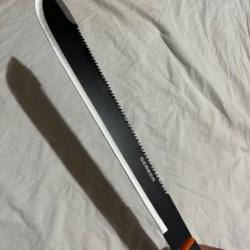 Machette sabre 62cm à garde noire/orange lame 45cm