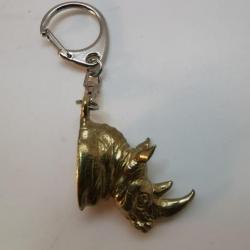 Porte clés tête de Rhino en bronze