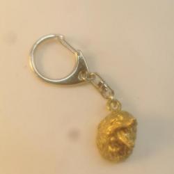 Porte clés tête de Renard gueule ouverte en bronze