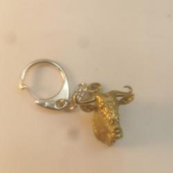 Porte clés tête de Gnou en bronze