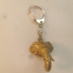 Porte clés tête d'Eléphant en bronze