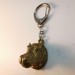 Porte clés tête d'hippo en bronze