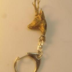 Porte clés tête de Chevreuil en bronze
