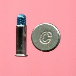 .22 LR à grenaille - balle en plastique bleu translucide - étui nickel 17.85 mm - marque CCI