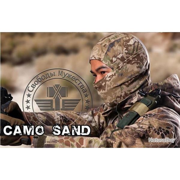 Cagoule Camo Sand 3 positions Extensible Elastique Chasse Airsoft