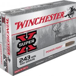 20 CARTOUCHES WINCHESTER POWER POINT 100GR CALIBRE 243W