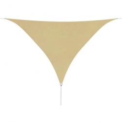 Voile toile d'ombrage parasol en tissu oxford triangulaire 5 x 5 x 5 m beige 02_0008673