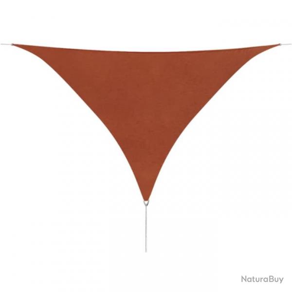 Voile toile d'ombrage parasol en tissu oxford triangulaire 5 x 5 x 5 m ocre marron 02_0008675