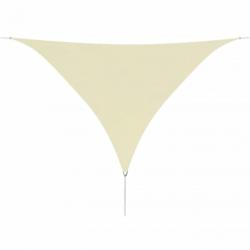 Voile toile d'ombrage parasol en tissu oxford triangulaire 5 x 5 x 5 m crème 02_0008674