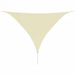 Voile toile d'ombrage parasol en tissu oxford triangulaire 5 x 5 x 5 m crème 02_0008674