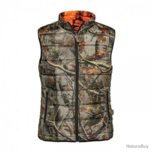 Gilet de chasse Percussion Warm Rversible Orange Camo Forest