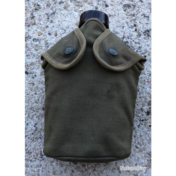 ARMEE FRANAISE GUERRE ALGERIE : GOURDE EN ALUMINIUM housse 1 ER MODELE ,1957