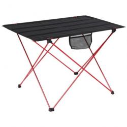 Table Pliante d'Extérieur, Pêche, Pique-nique, Table de camping Ultralégère en Aluminium rouge large