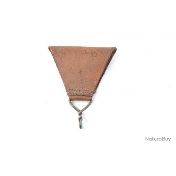 Triangle de suspension dorsal en cuir Arme Franaise post WW2. Cuir fauve, Indochine. (A)