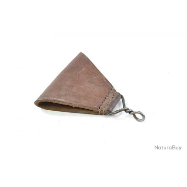 Triangle de suspension dorsal en cuir Arme Franaise post WW2. Cuir fauve, Indochine. (B)