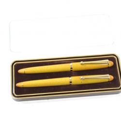 Coffret vintage stylo plume et bille, HIGH RUTHENIUM. Collection déco bureau écriture