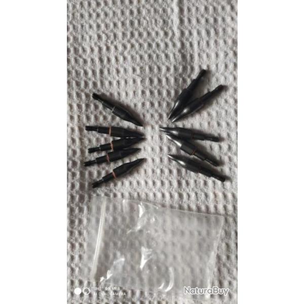 SAUNDERS Pouintes COMBO Lot de 10  125 GR 5/16"  3D / Nature / Instinctif  + Joints toriques rouge
