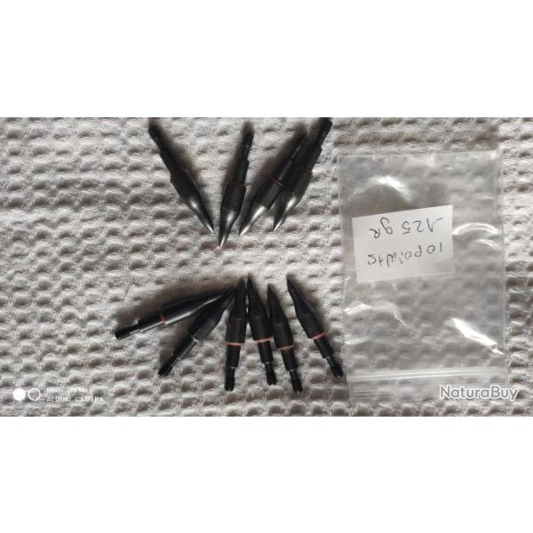 Pouintes SAUNDERS Lot de 10 COMBO  125 GR 5/16"  3D / Nature / Instinctif  + Joints toriques rouge