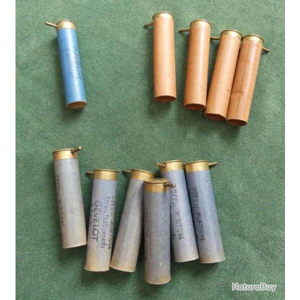 Lot de douilles vide a broche carton St Francaise de munition